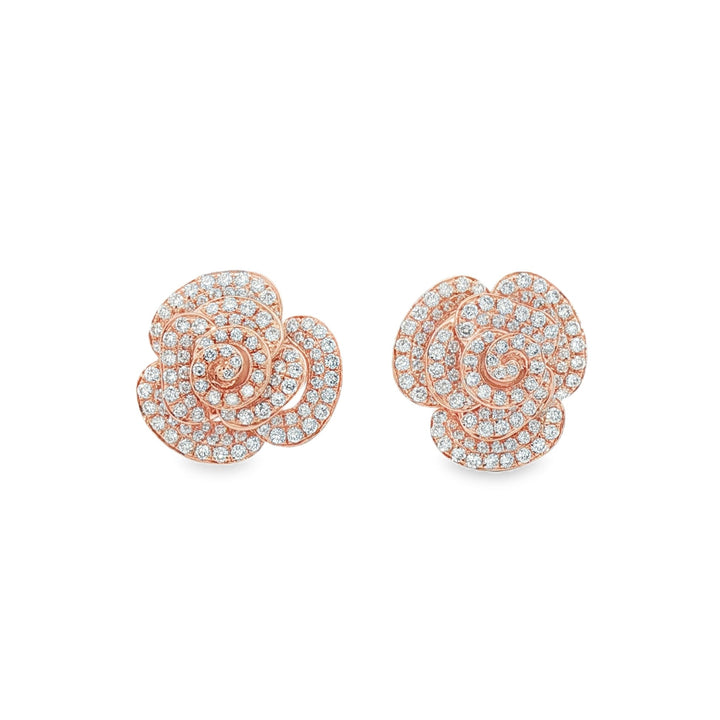 18kt Rose Gold Diamond Earring