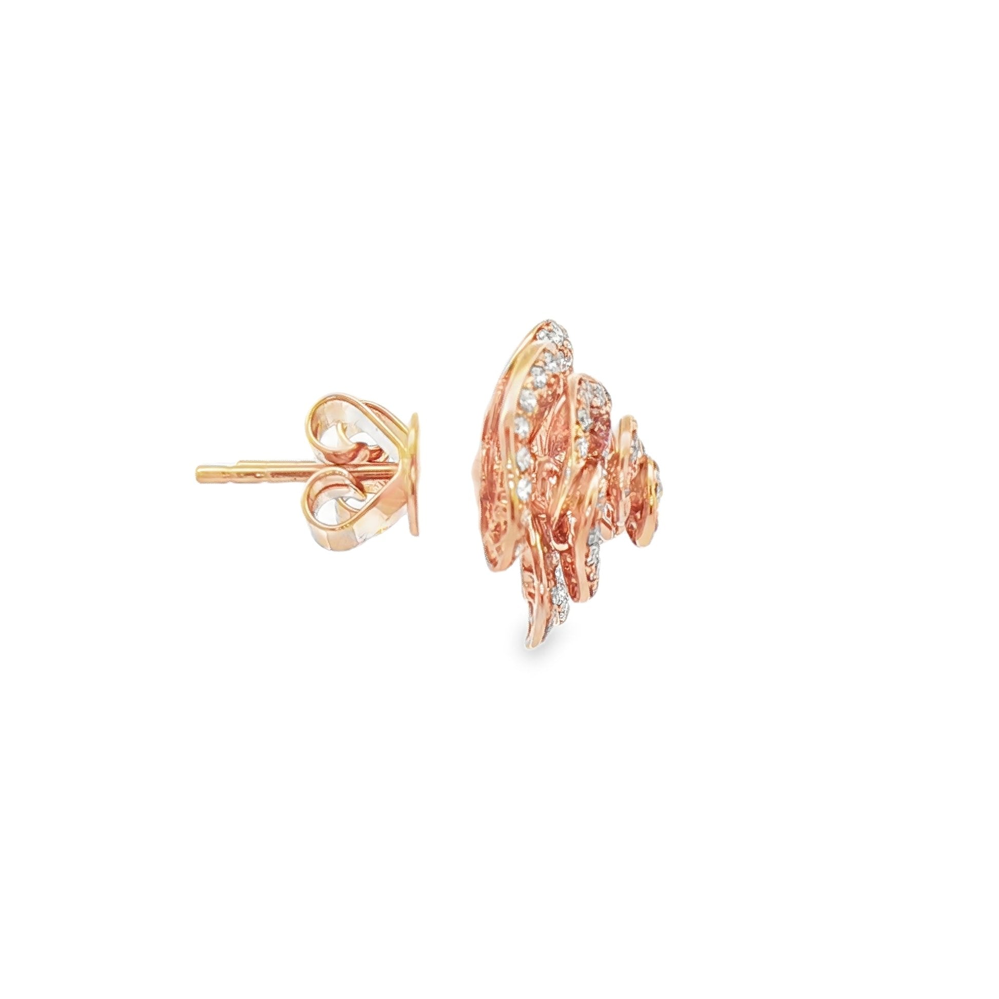 18kt Rose Gold Diamond Earring
