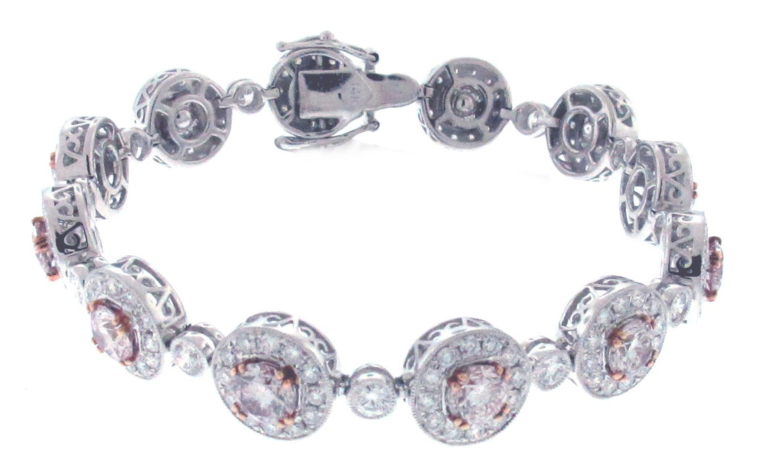 18kt White And Pink Gold Diamond Bracelet