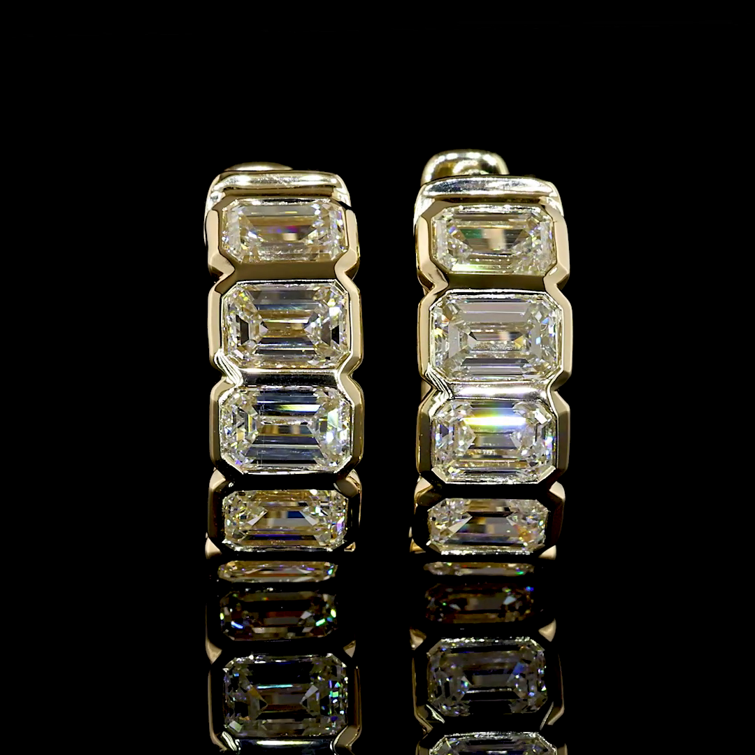 14kt Yellow Gold Lab Diamond Huggie Earring