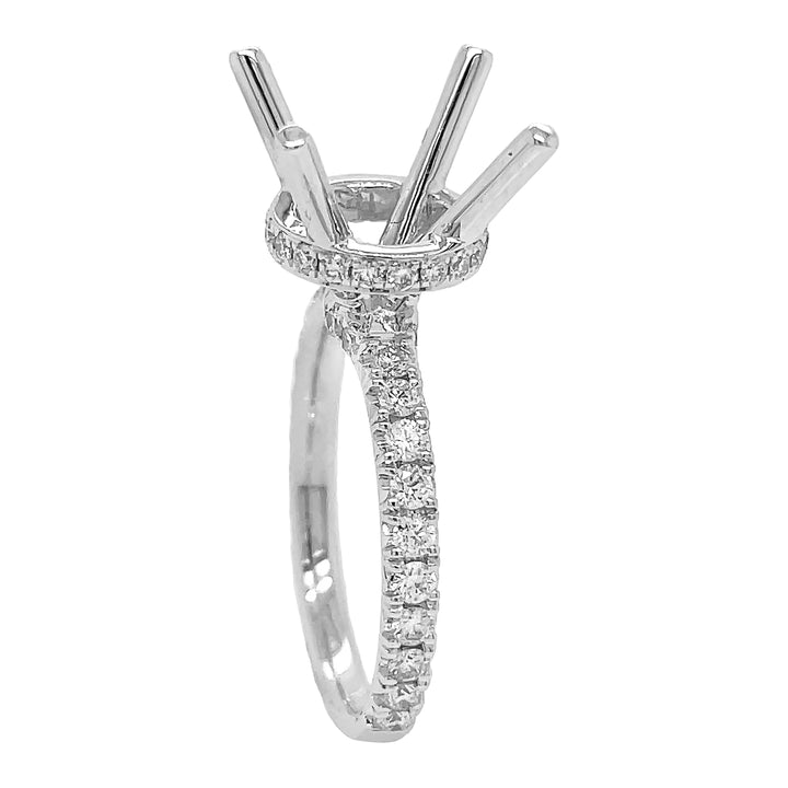18kt White Gold Diamond Semi-mount