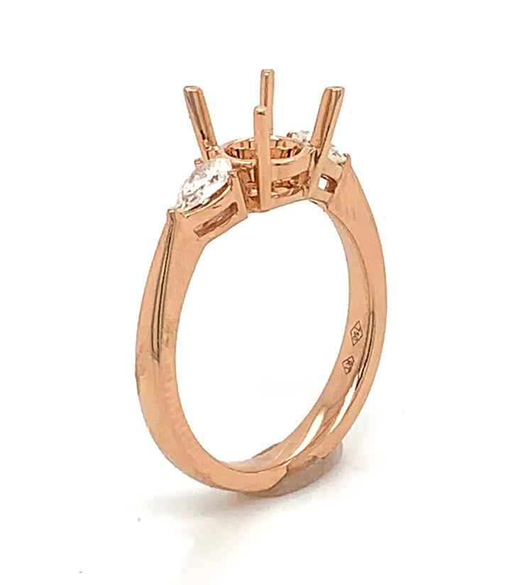 18kt Rose Gold Diamond Semi Mount