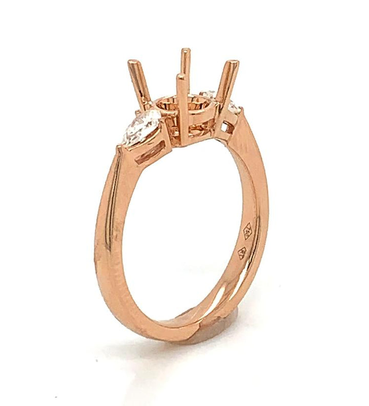 18kt Rose Gold Diamond Semi Mount
