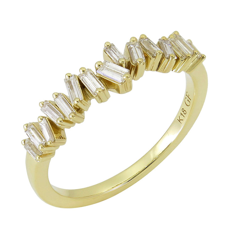 18kt Yellow Gold Diamond Half-way Band