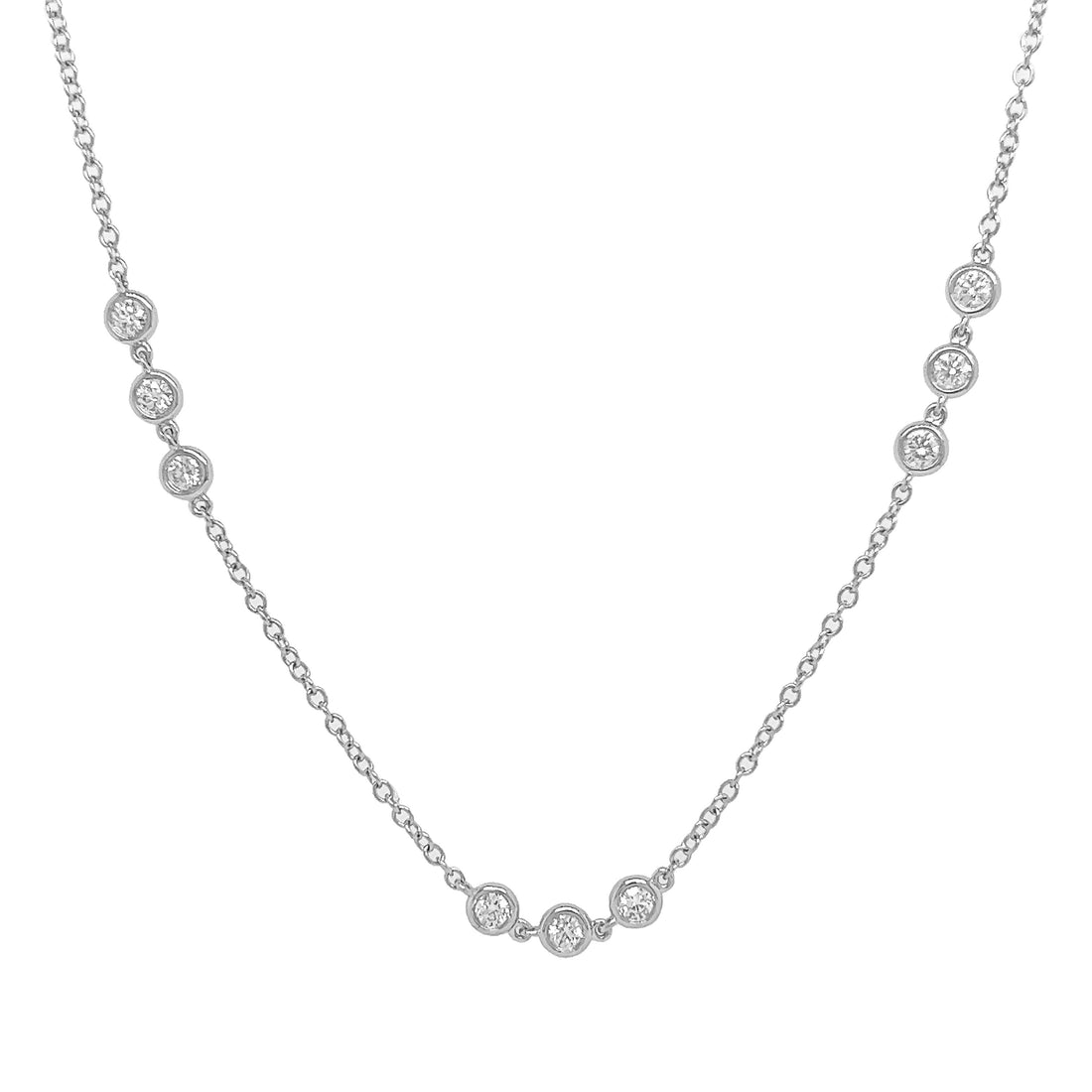 18kt White Gold Diamonds-by-the-inch Necklace
