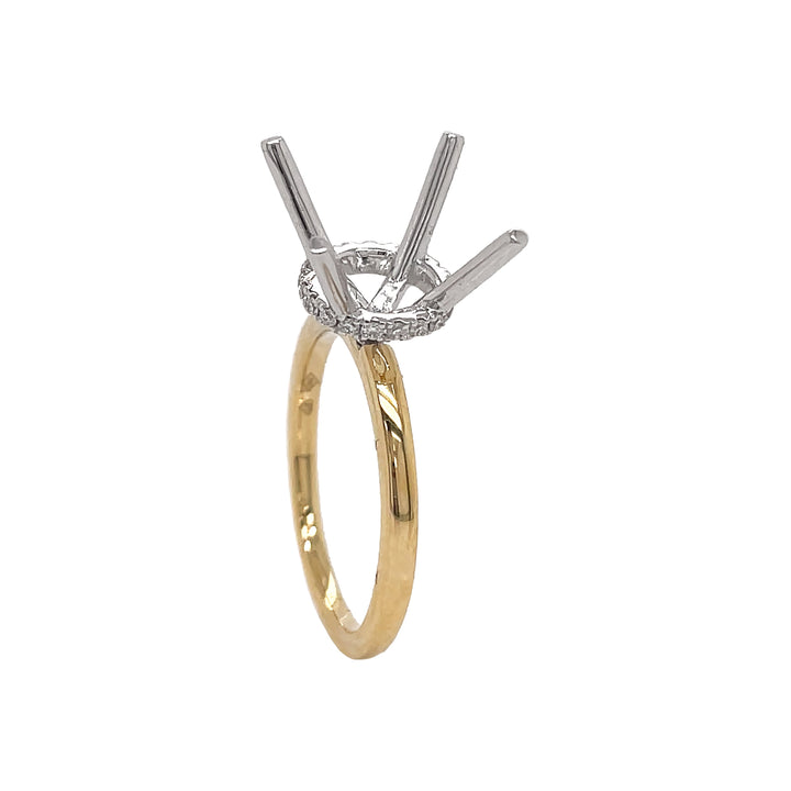 18kt Yellow and White Gold Diamond Semi-mount
