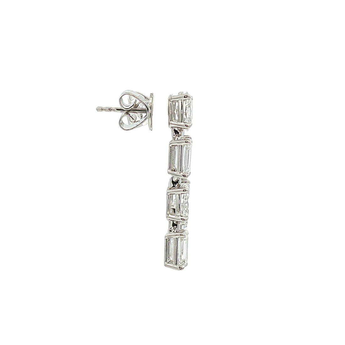 18kt White Gold Lab Diamond Dangling Earrings