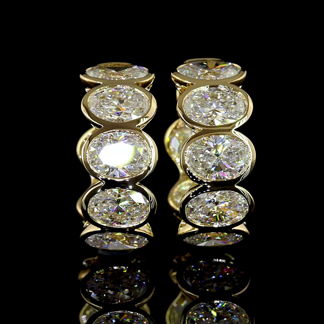 14kt Yellow Gold Lab Diamond Huggie Earrings