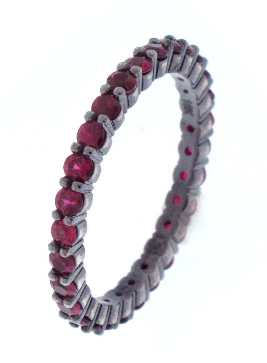 18kt Black Gold Ruby Eternity Band