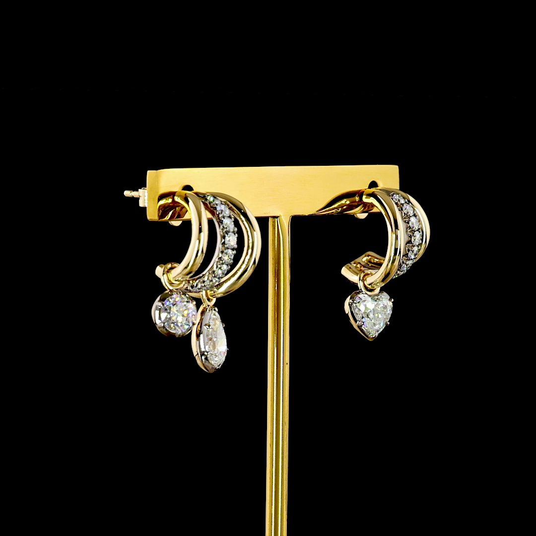 14kt Yellow Gold Lab Diamond Earring