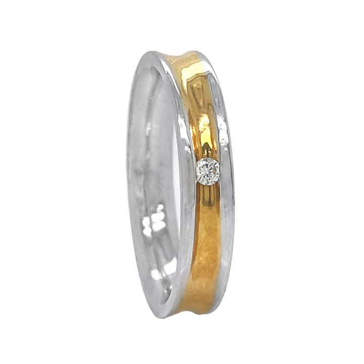 18kt Two Tone Diamond Band