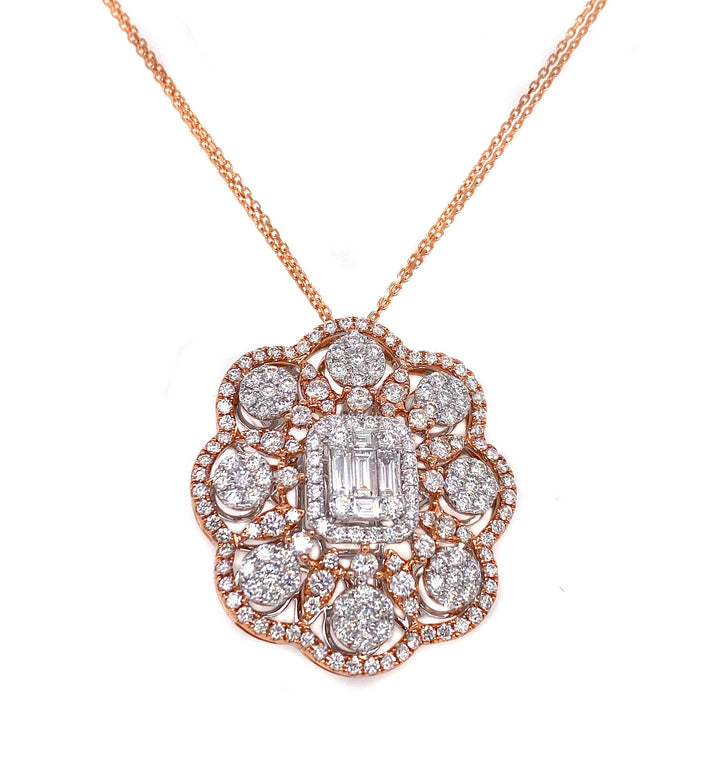 18kt Rose And White Gold Diamond Pendant