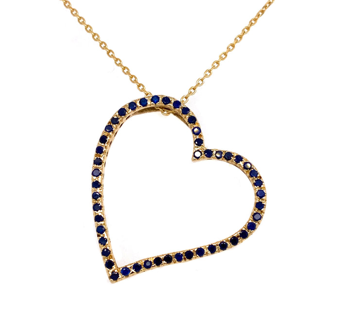 14kt Yellow Gold Diamond and Sapphire Pendant