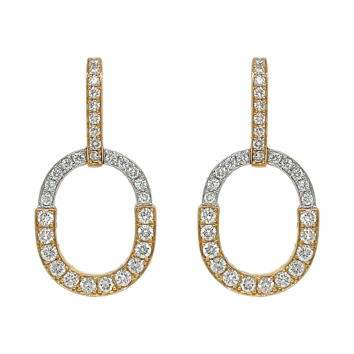 18Kt Yellow and White Gold Diamond Earrings
