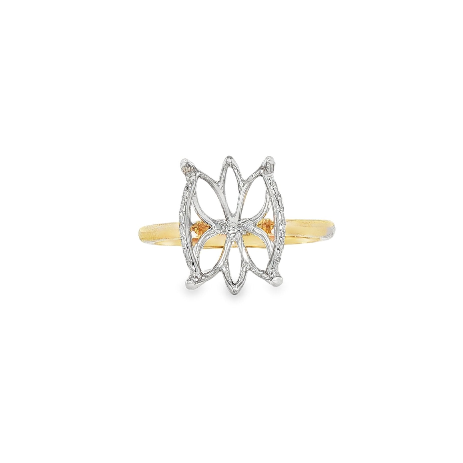 14kt Yellow And White Gold Lab Diamond Semi-Mount