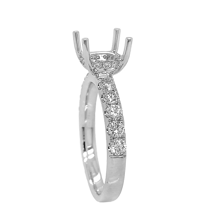 18kt White Gold Diamond Semi Mount