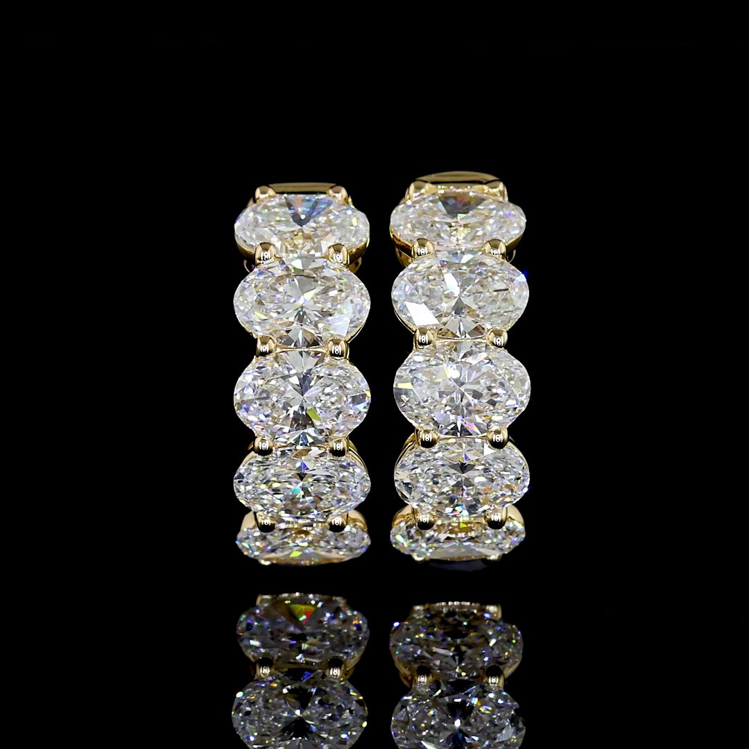 14kt Yellow Gold Lab Diamond Huggie Earrings