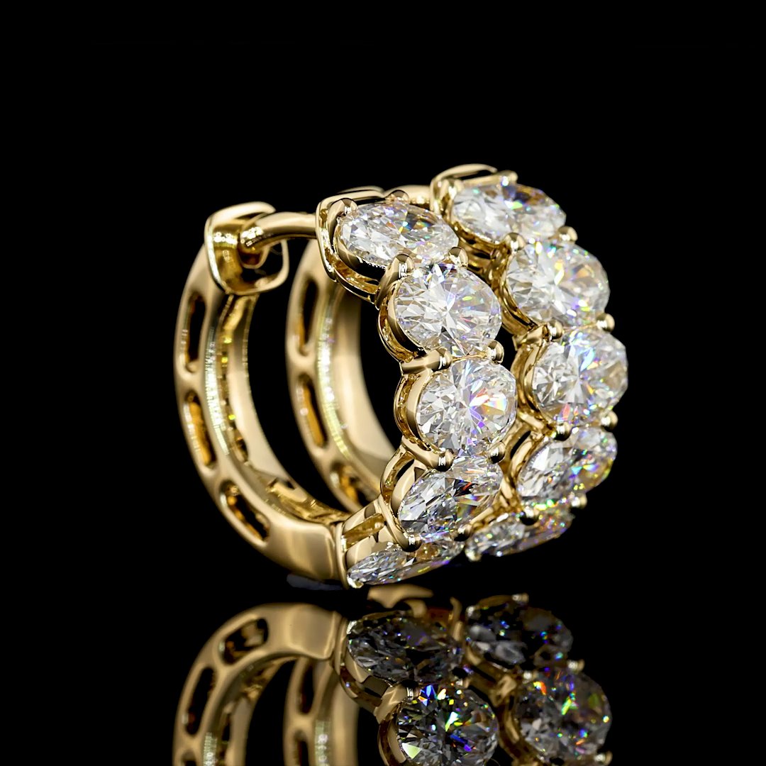 14kt Yellow Gold Lab Diamond Huggie Earrings