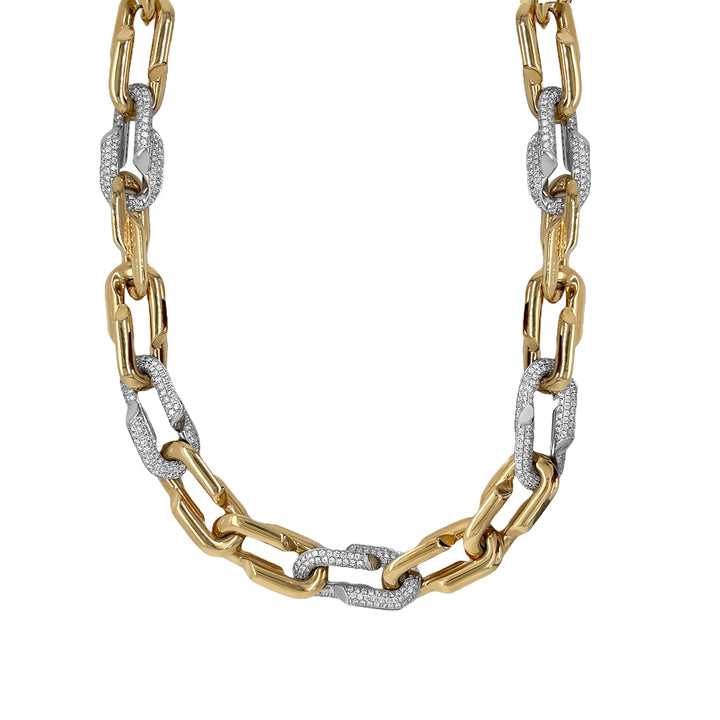 18Kt Yellow Gold Diamond Link Necklace