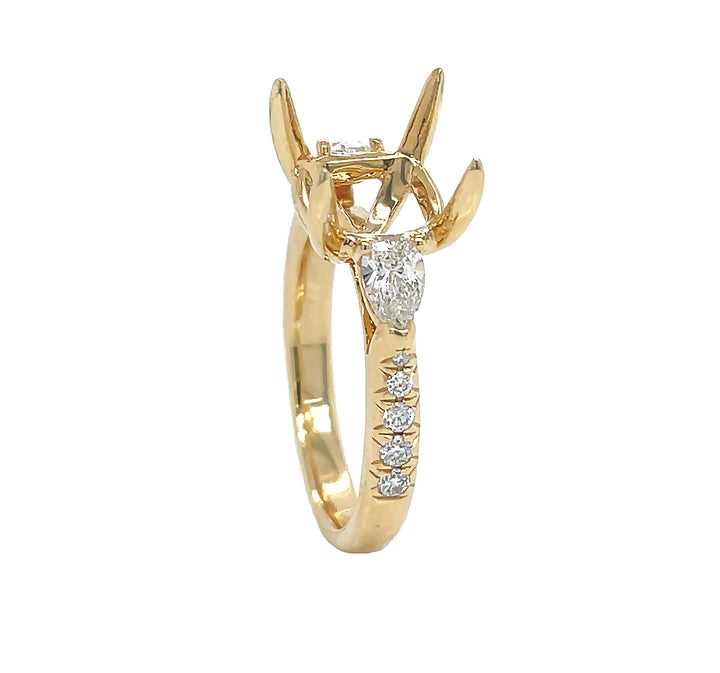 18kt Yellow Gold Diamond Semi-mount