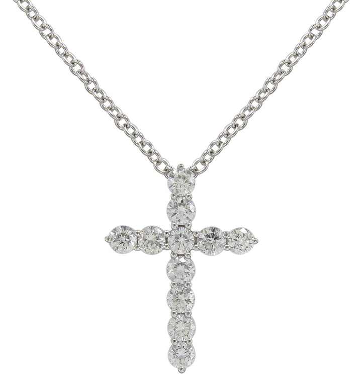 18kt White Gold Diamond Cross Pendant