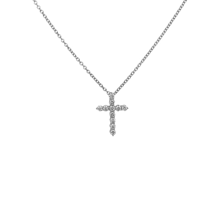 18kt White Gold Diamond Cross Pendant