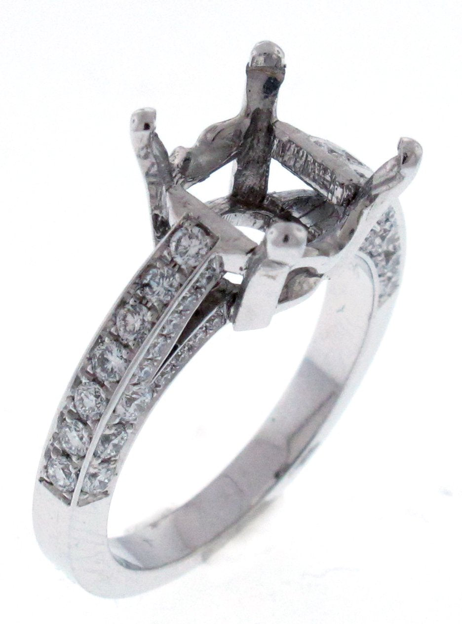 14kt White Gold Diamond Semi Mount