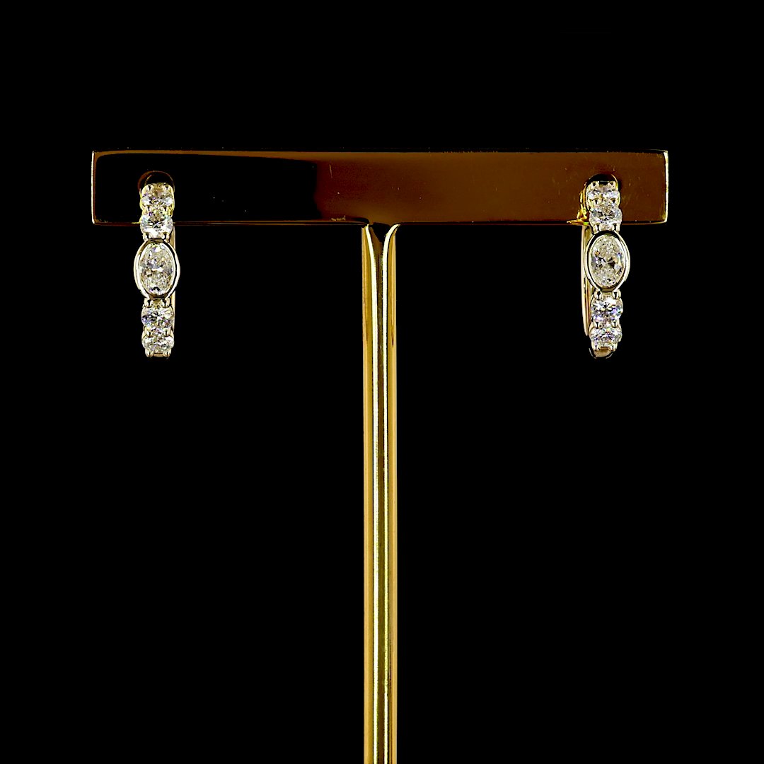 14kt Yellow Gold Lab Diamond Huggie Earrings