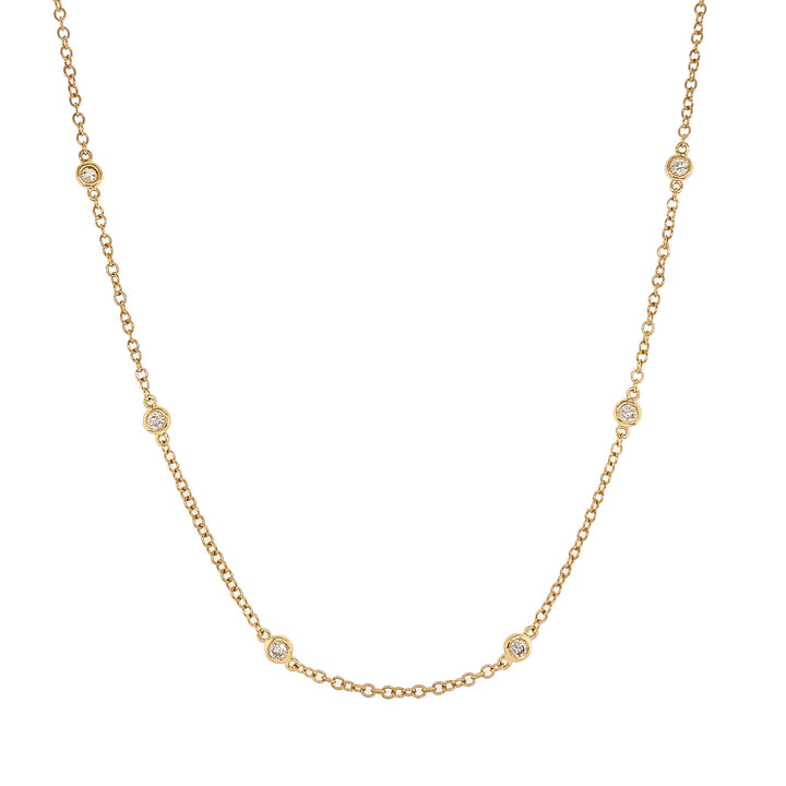 18kt Yellow Gold Diamond By The Inch Necklace