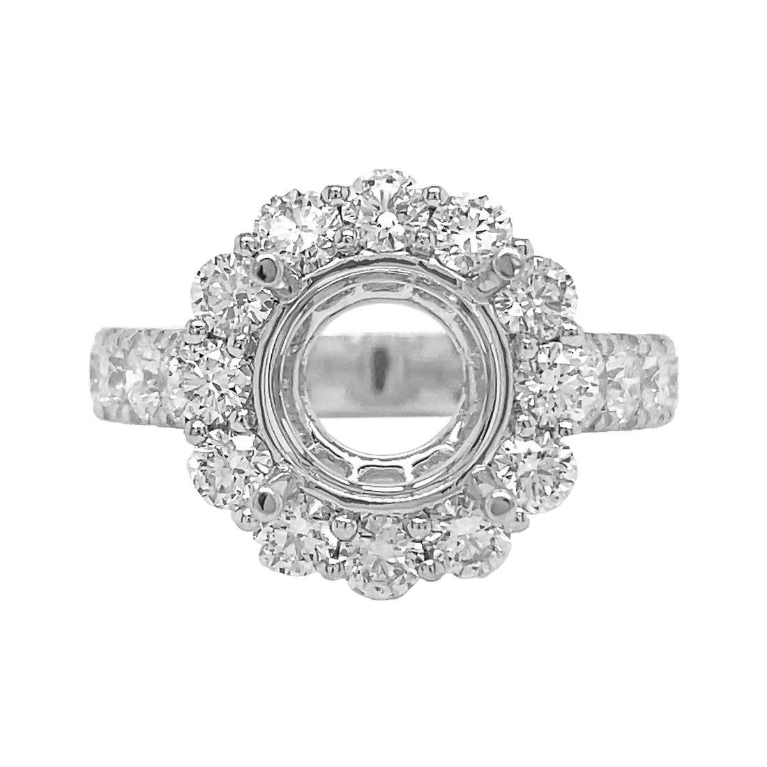 18kt White Gold Diamond Semi Mount