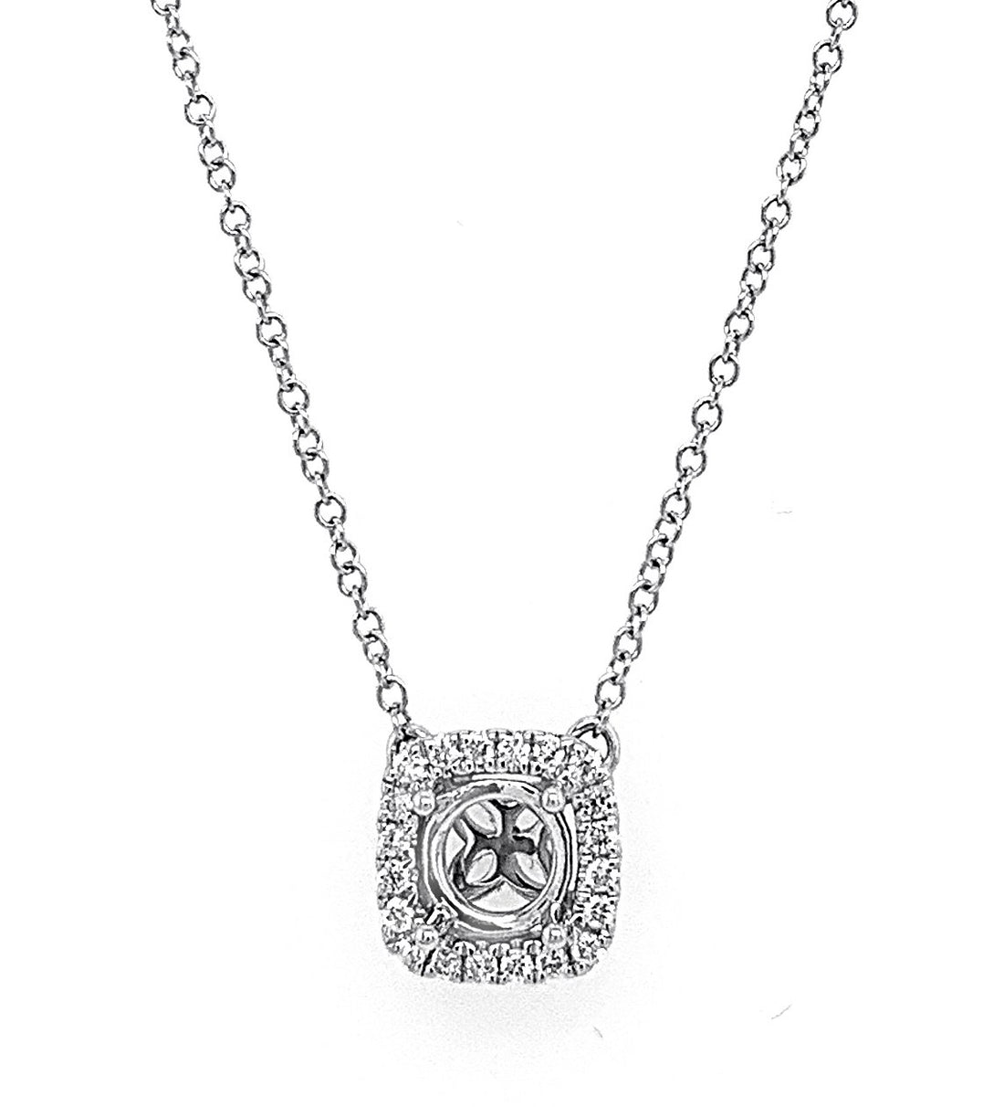 18kt White Gold Diamond Pendant Mounting