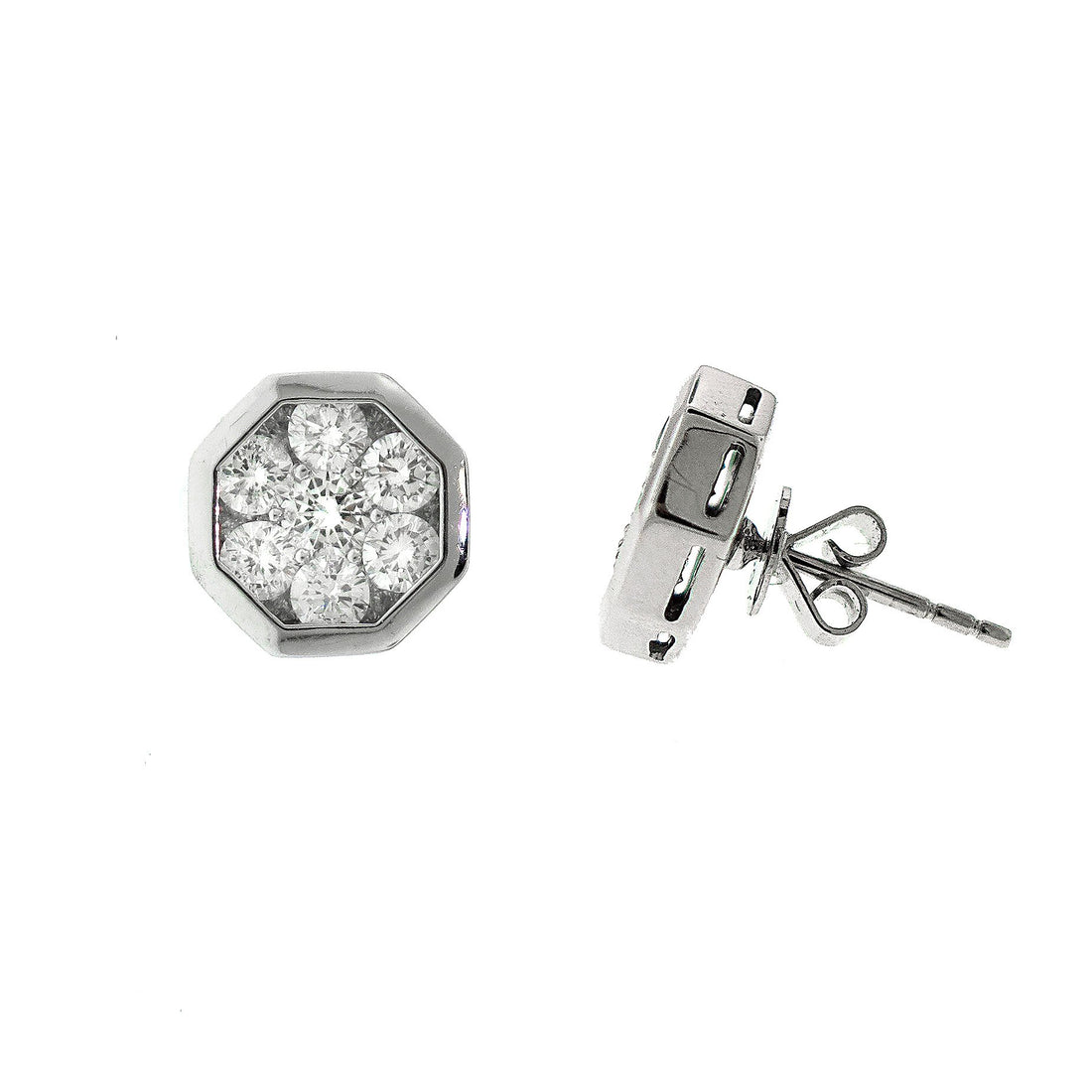 14kt White Gold Diamond Stud Earrings
