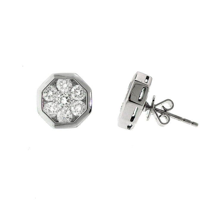 14kt White Gold Diamond Stud Earrings
