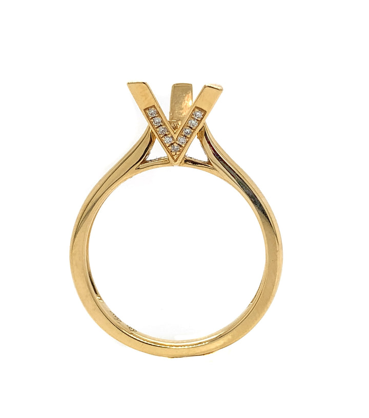 18kt Yellow Gold Diamond Semi-mount