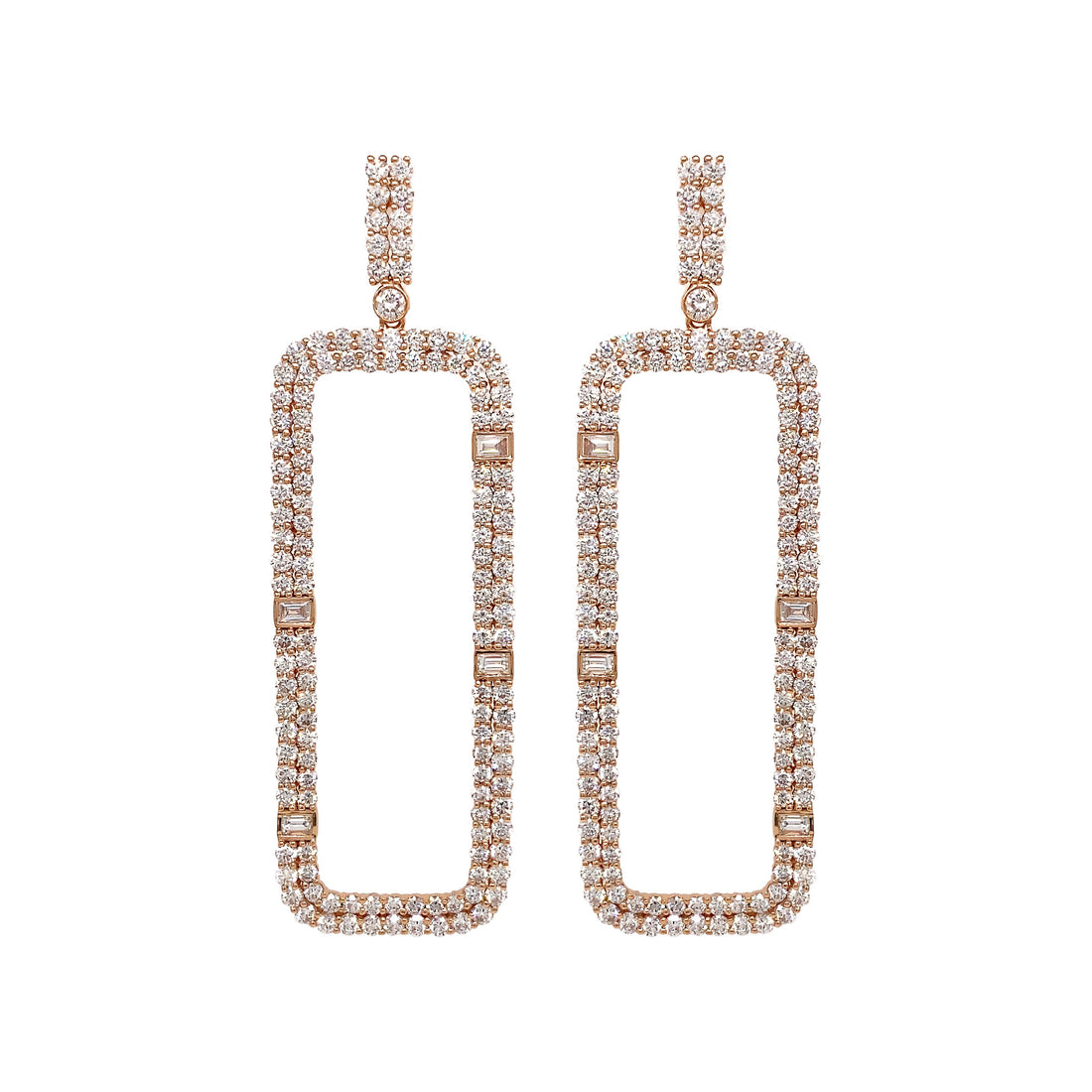 18kt Rose Gold Diamond Earrings