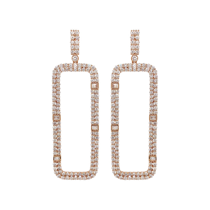 18kt Rose Gold Diamond Earrings