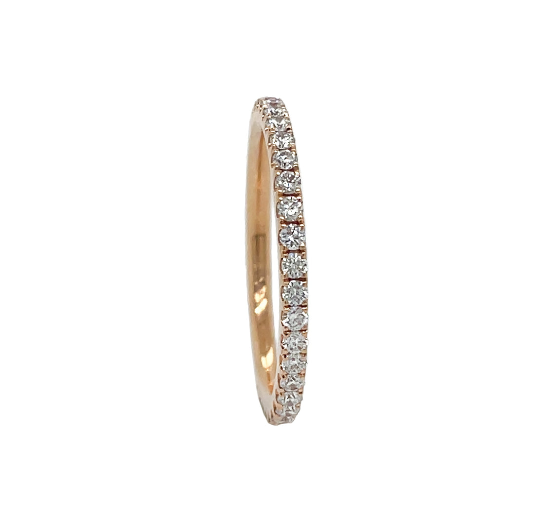 18kt Rose Gold Diamond Thin Eternity Band