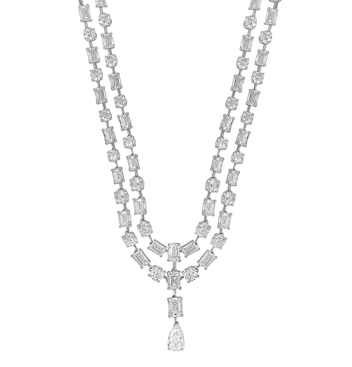 18kt White Gold GIA Certified Diamond Necklace
