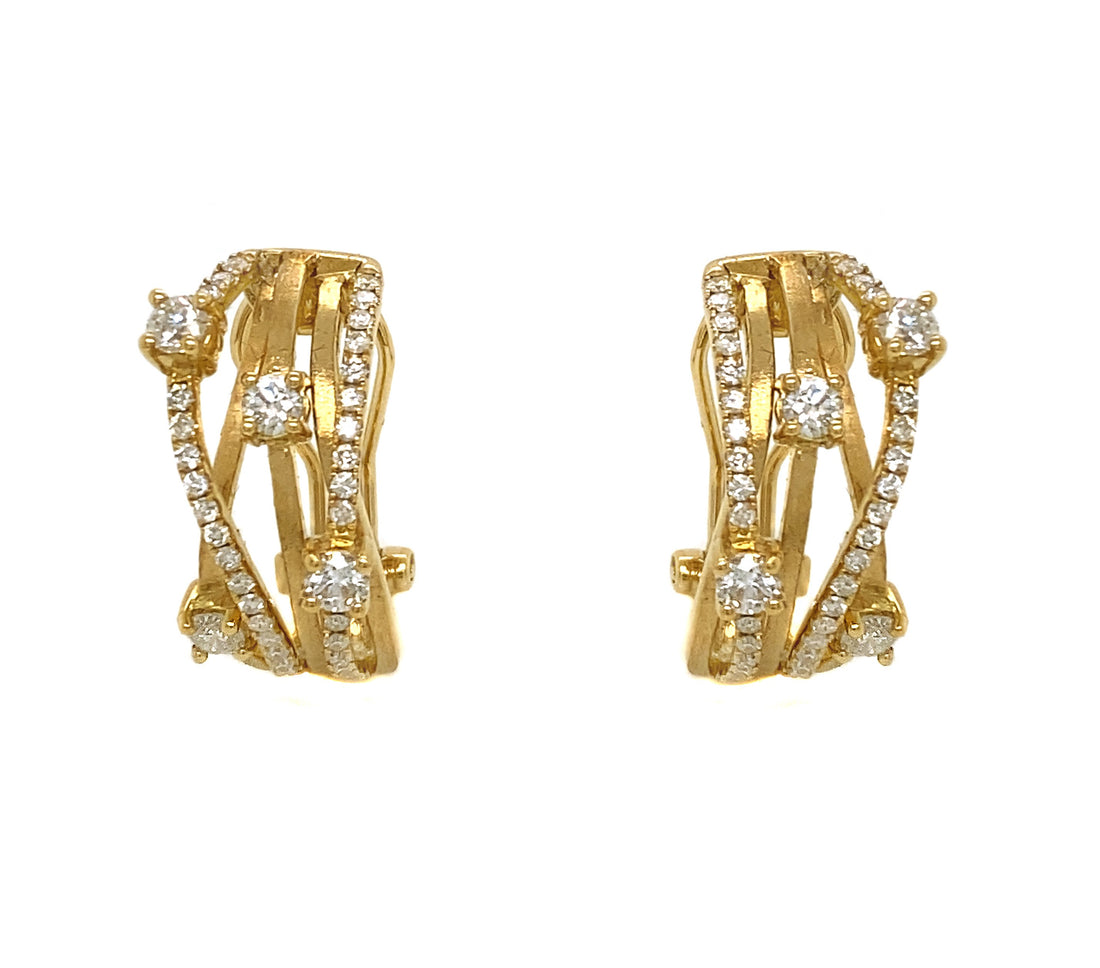 18kt Yellow Gold Diamond Earrings