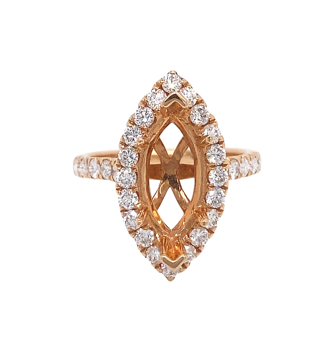 18kt Rose Gold Diamond Semi-mount