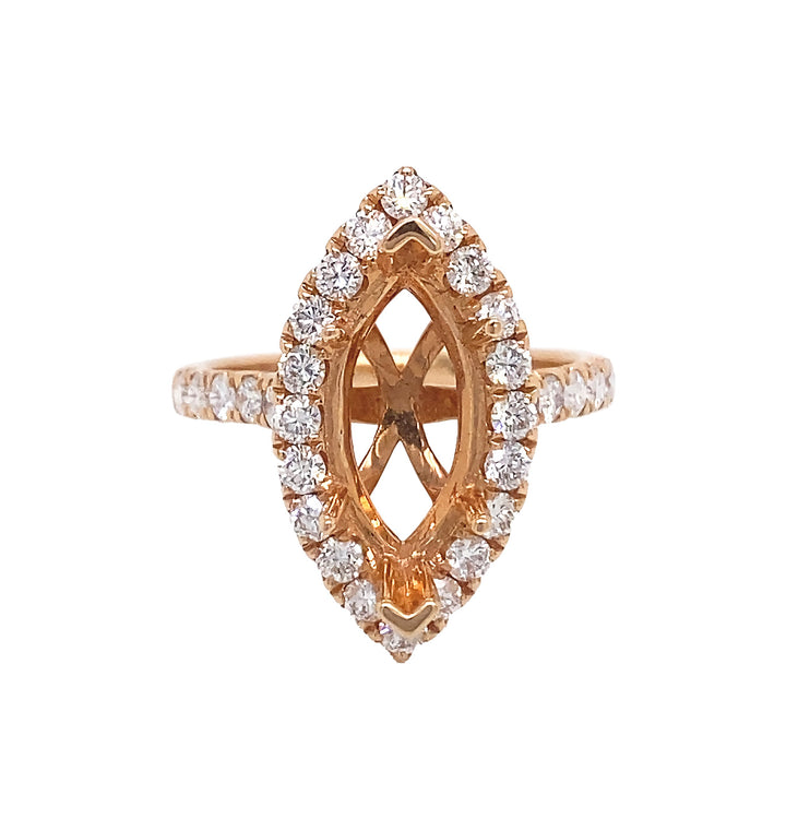 18kt Rose Gold Diamond Semi-mount