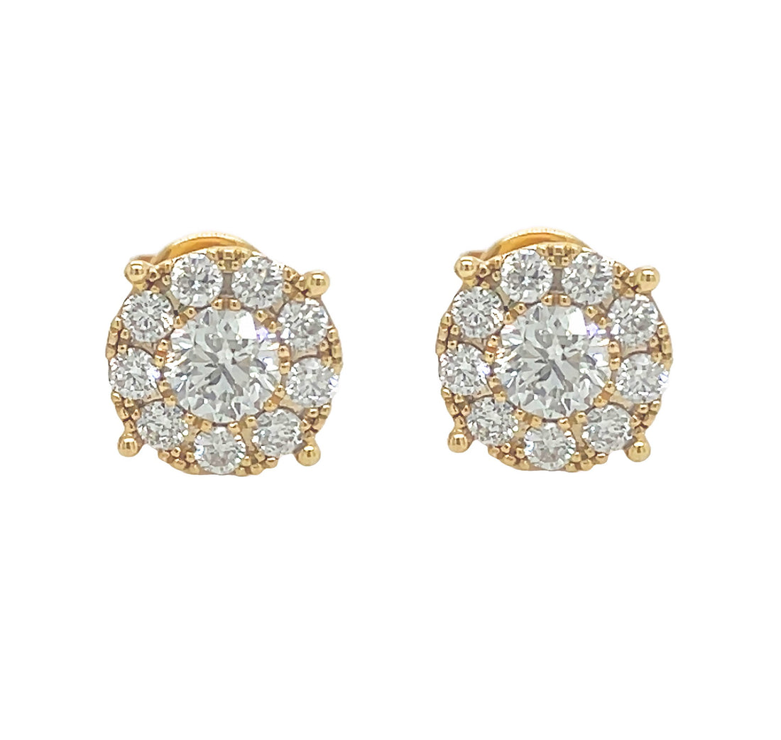 18kt Yellow Gold Diamond Earrings