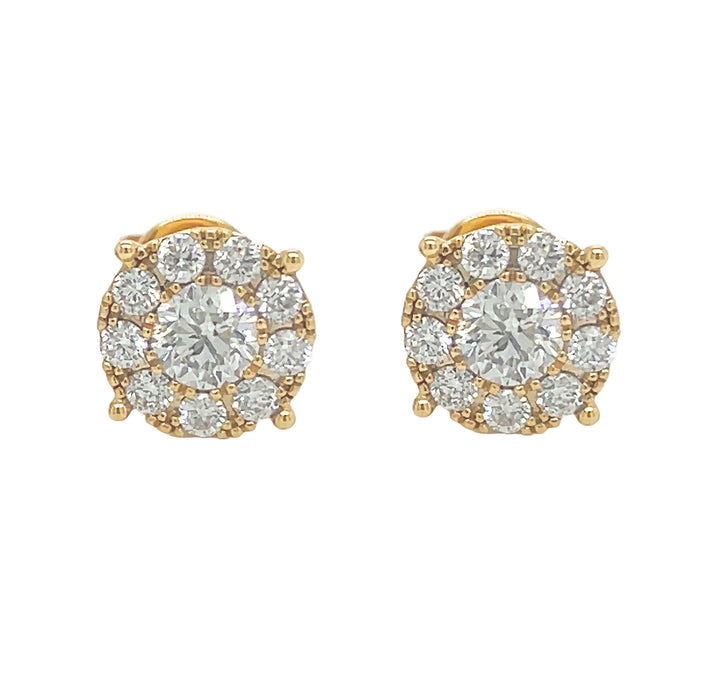18kt Yellow Gold Diamond Earrings