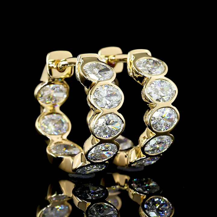 14kt Yellow Gold Lab Diamond Huggie Earrings
