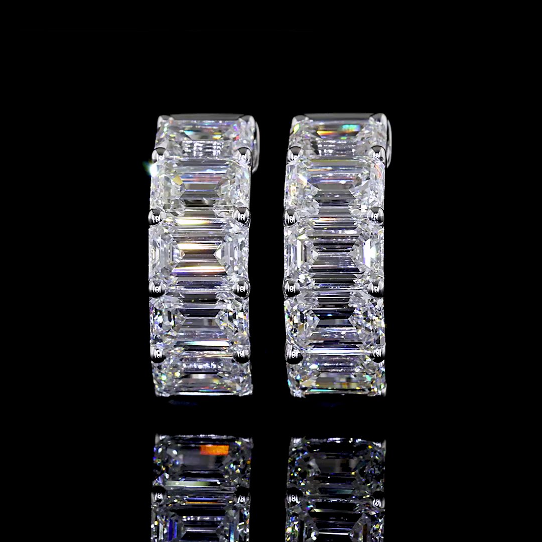 14kt White Gold Lab Diamond Huggie Earring