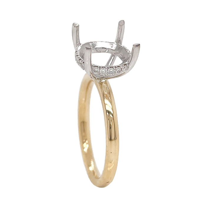 18kt Yellow And White Gold Diamond Semi Mount