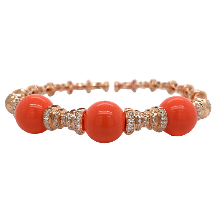 18kt Rose Gold Diamond and Opal Bangle