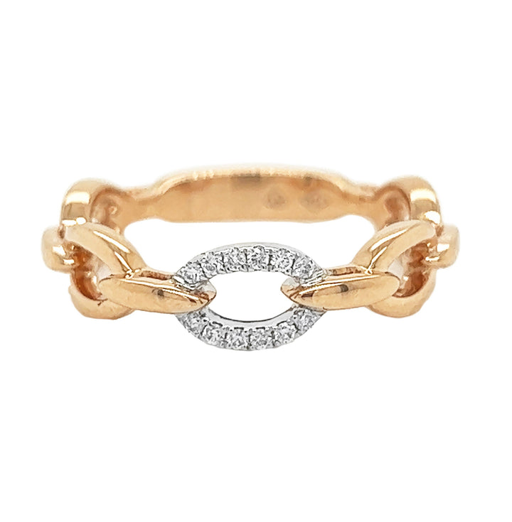 18kt Rose And White Gold Diamond Band