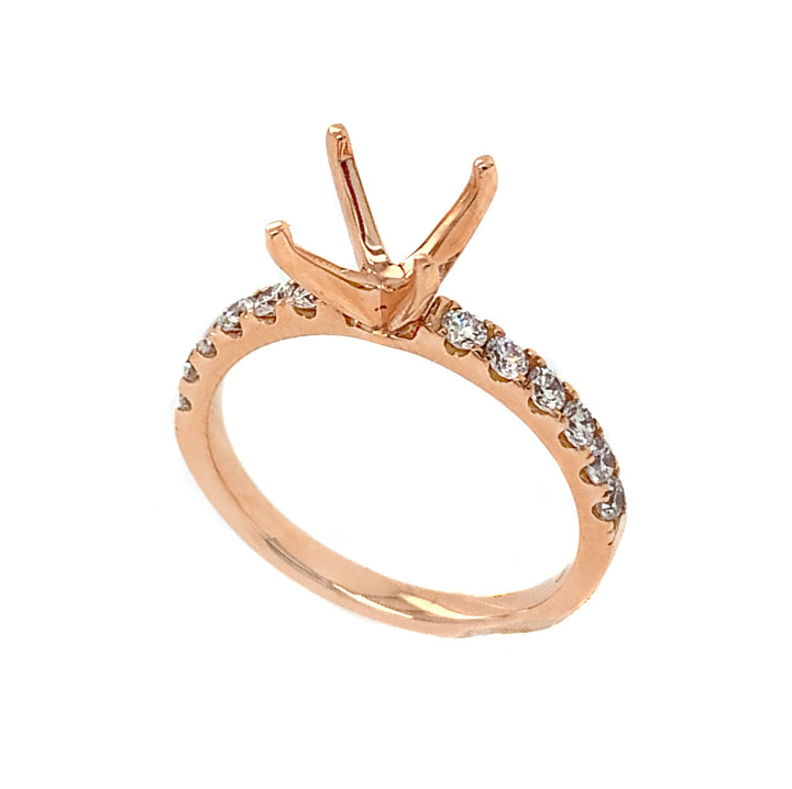 18kt Rose Gold Diamond Semi-mount