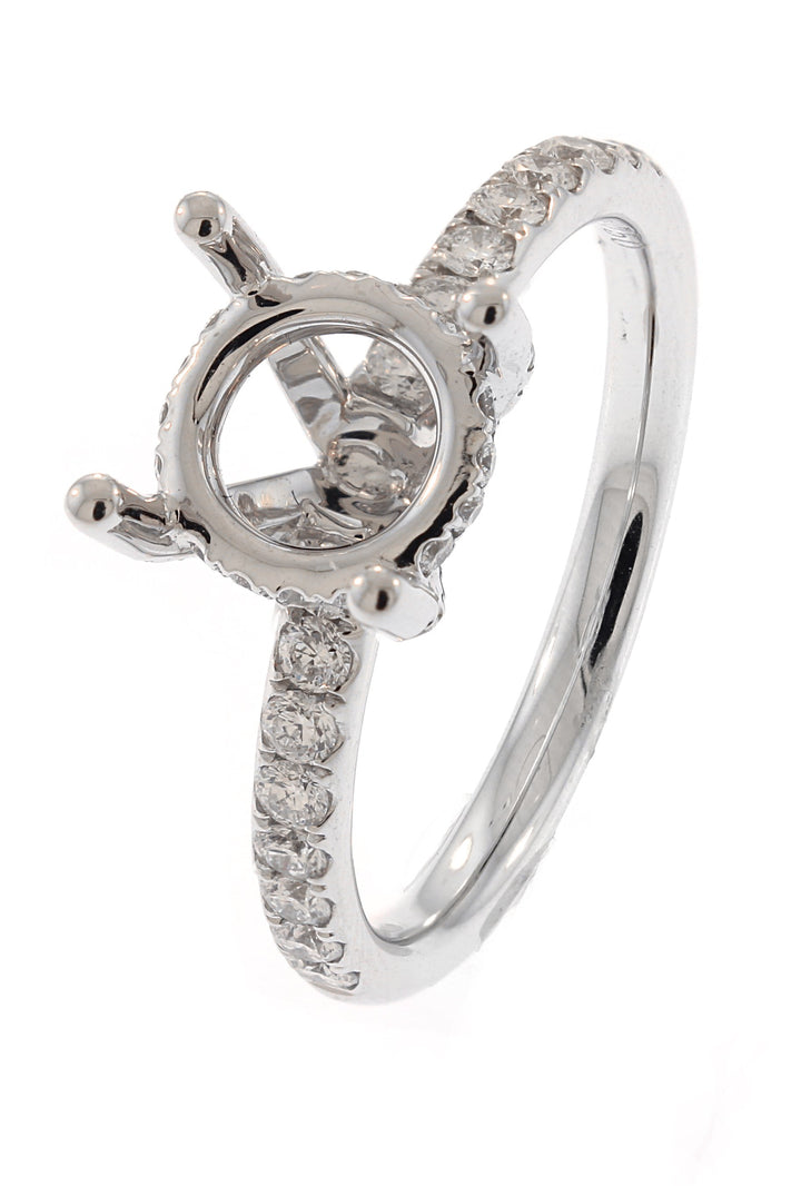 18kt White Gold Diamond Semi Mount